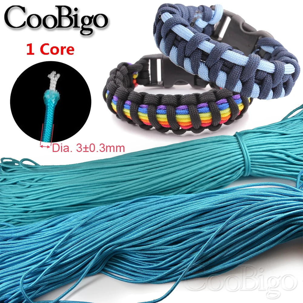 3/100 متر 3 مللي متر مزيج اللون المظلة الحبل الحبل حبل واحد ستراند أربطة الحذاء الحبل ل سوار Paracord لتقوم بها بنفسك الاكسسوارات الحرفية