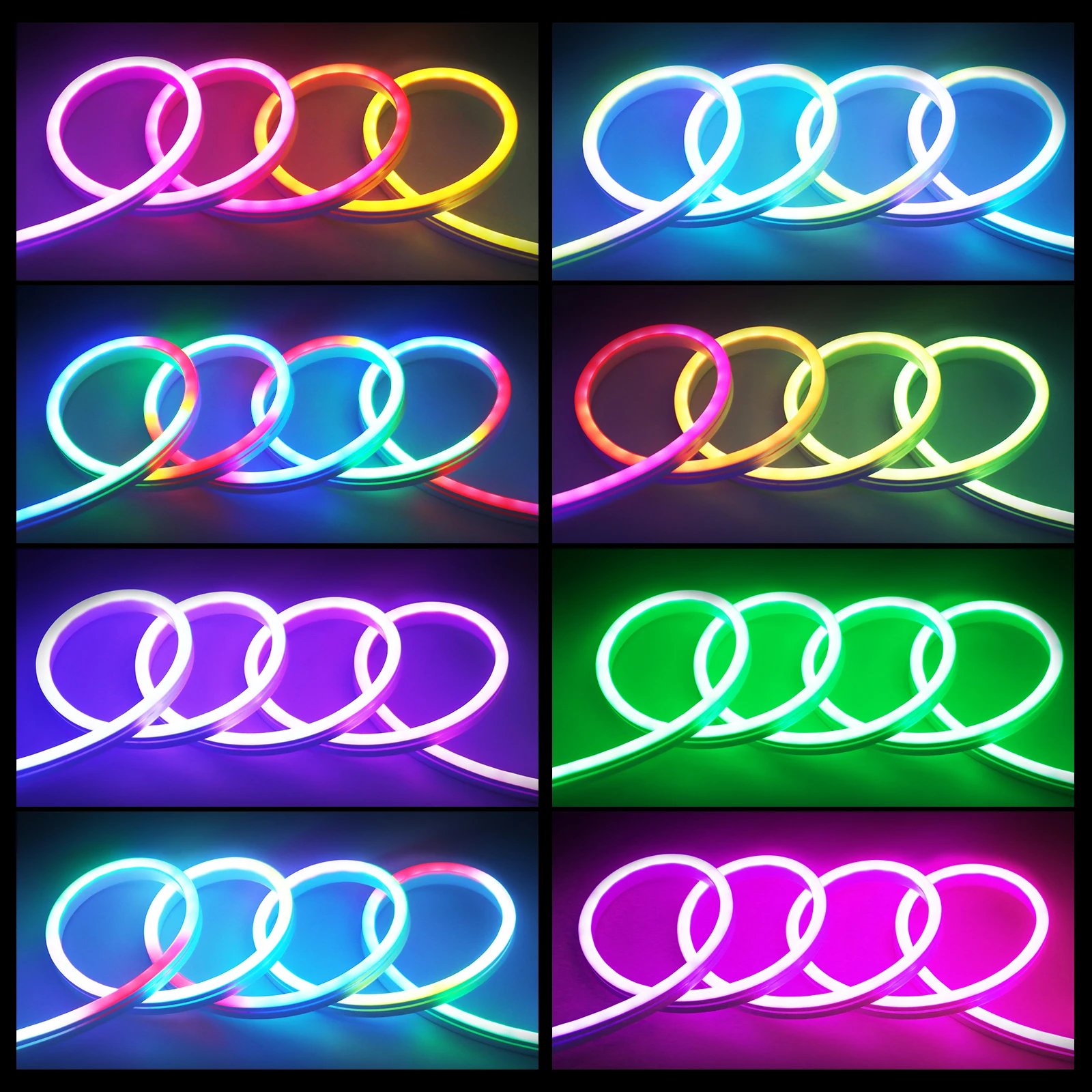 Bande lumineuse néon LED RVB étanche, ULflexible en silicone, bande de chasse Dreamcolor, WS2811, 84 gible/m, 6x12mm, 12V, 24V