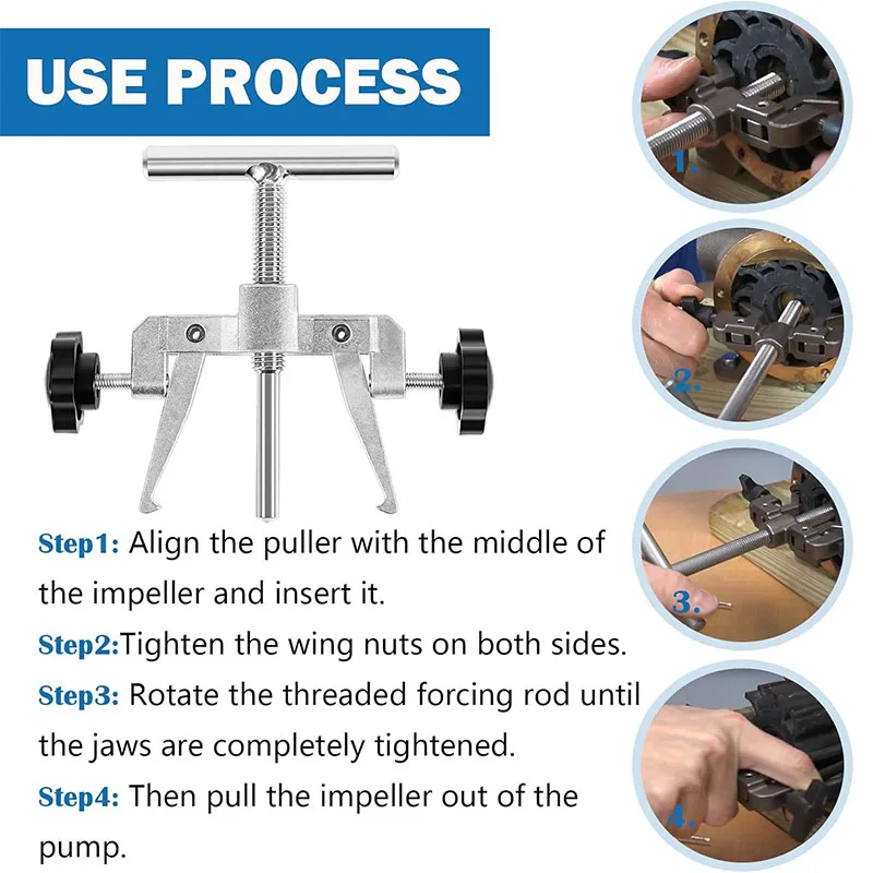 Impeller Puller 660040-1 for 2-1/4" to 2-9/16", Impeller Removal Tool Compatible with Jabsco Pump #50070-0040 and #50070-0200 image 3