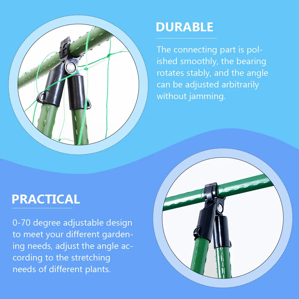 

10Pcs Connection Tube Garden Stake Connectors Adjustable Plant Supports for Cucumber Tomato Trellis System