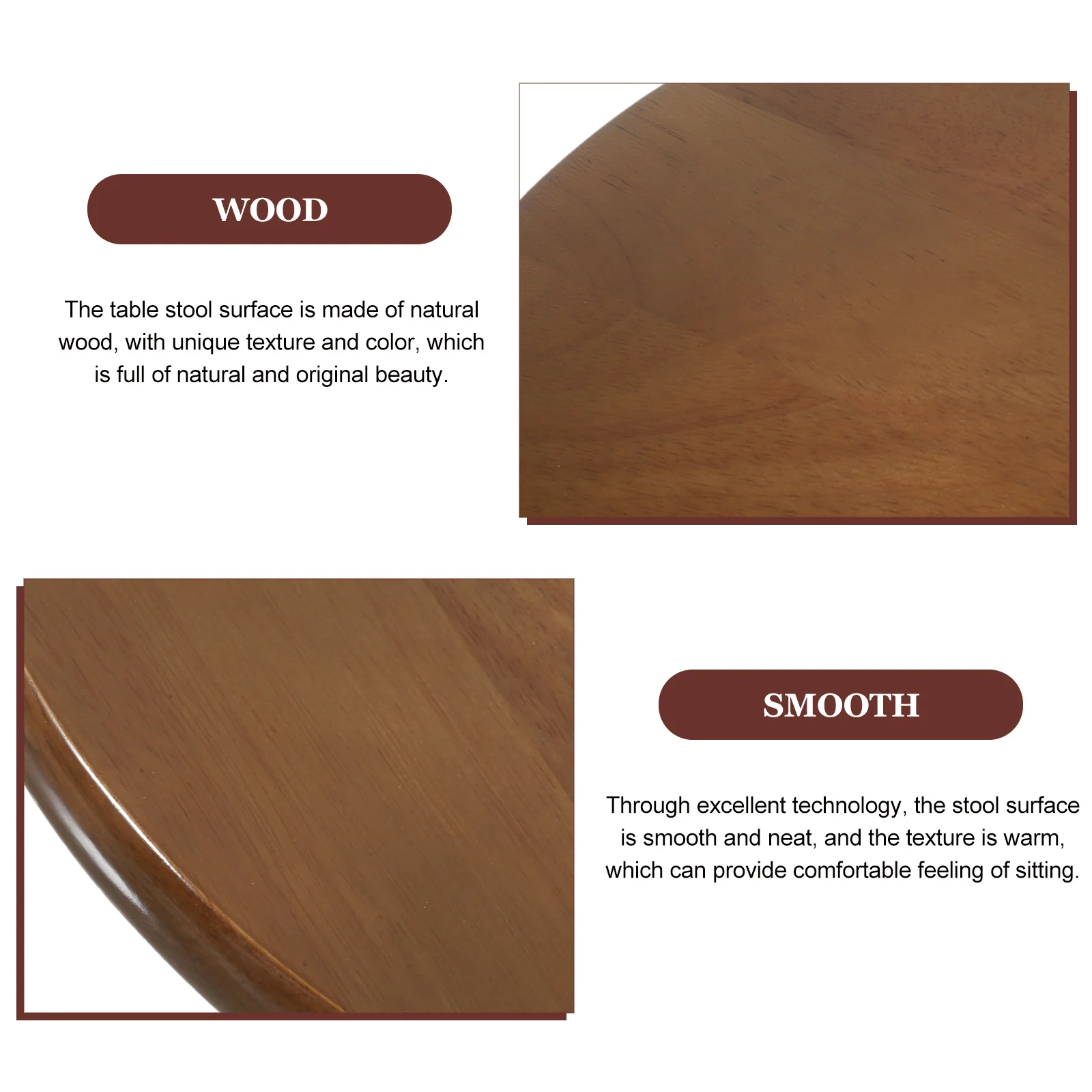

Smooth Solid Wood Round Stool Seating Part Bar Stool Replacement Seat Kitchen Chair Round Chair Replacement Seat