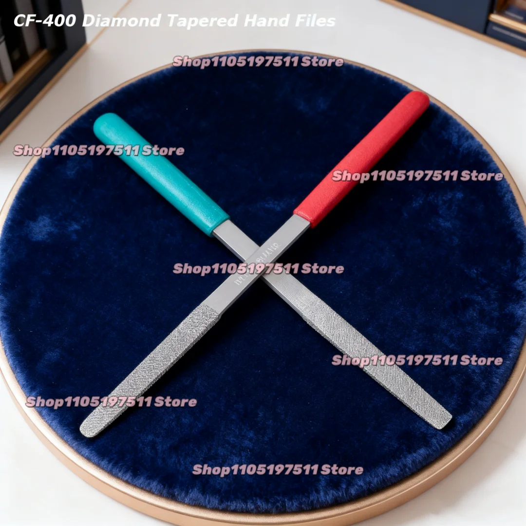 1PCS Diamond Tapered Hand Files CF-402/404/406/408 With Plastic Handle Grit150~800 for Metal Jeweler Polishing Wood Carving