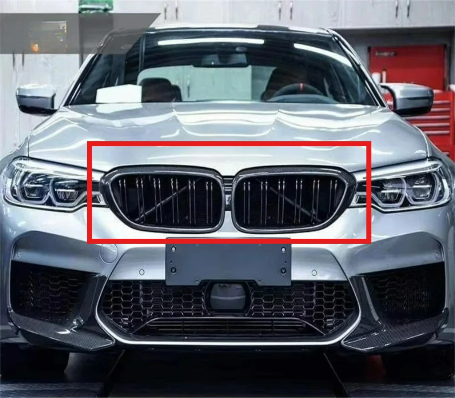 

Для BMW F90 M5 G30 G38: передняя решетка радиатора из черного карбона, решетка бампера, решетка радиатора