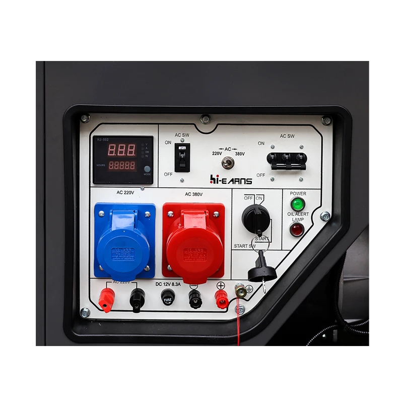 Hiearns 10kW  DG15000EI Three-Phase Open Frame diesel Generator Inclined Panel Frequency Conversion Unit 50Hz