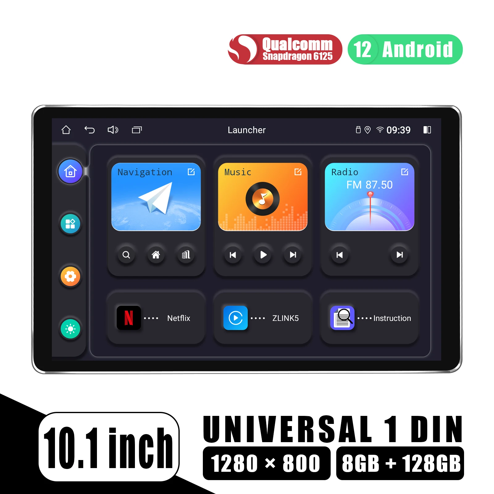 JOYING 10.1 Inch Universal Android Car Stereo Radio Multimedia Player Single Din Head Unit Car play Android Auto Wireless