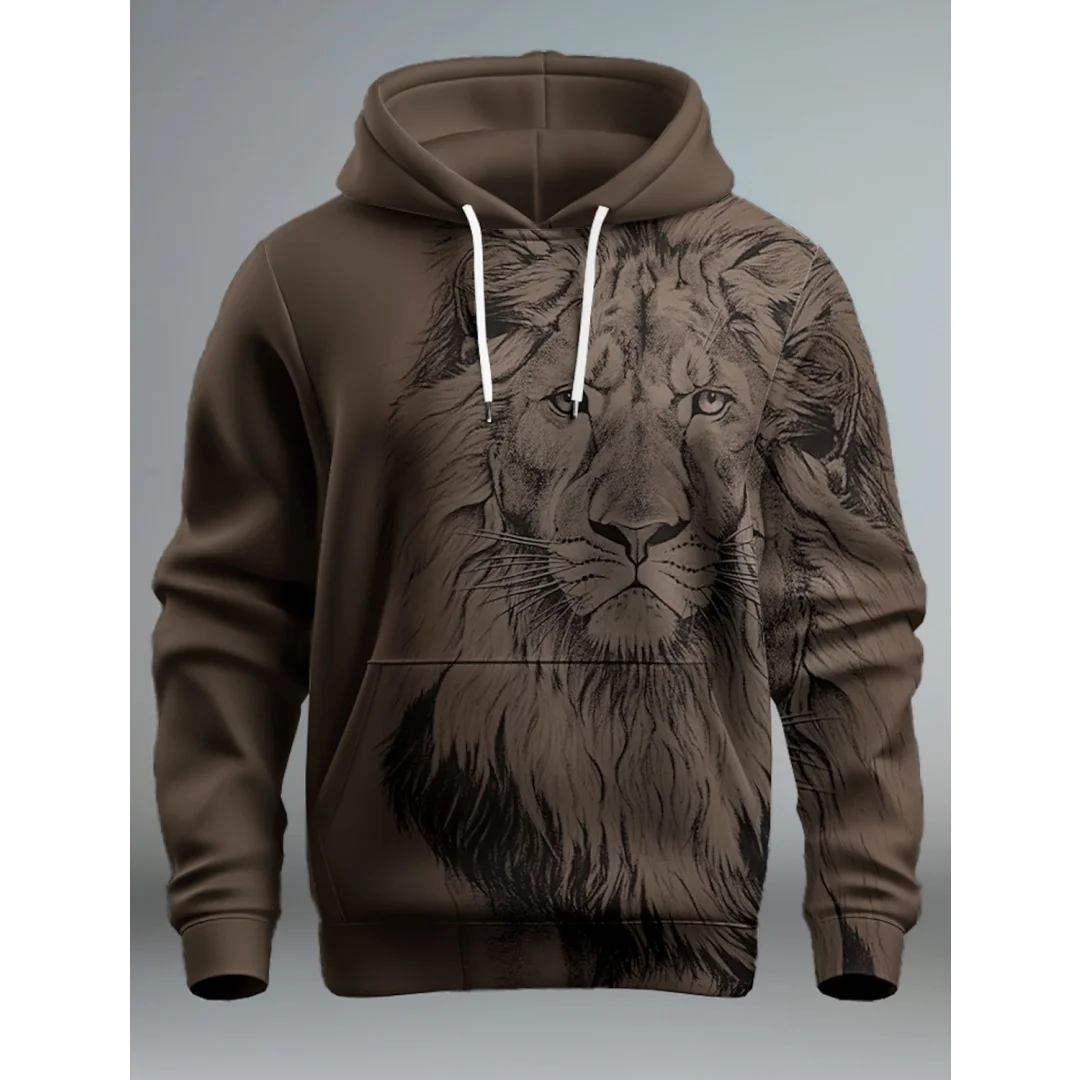 Amerikaanse stijl leeuw straat grafische hoodie 3D print lente en herfst mode streetwear sport heren en dames Y2K hoodies