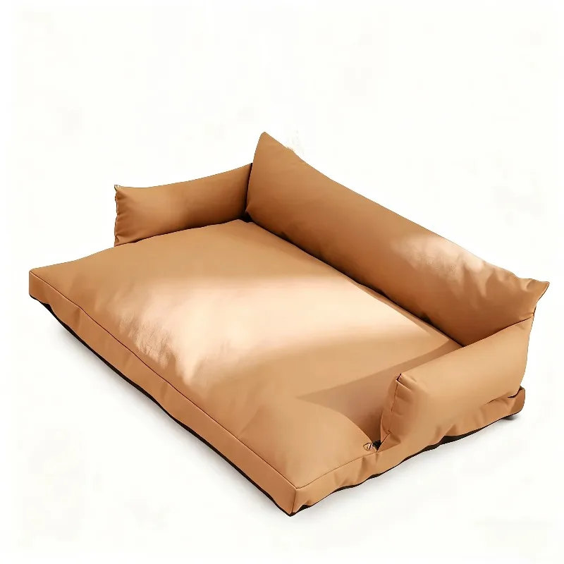 Custom  Brown and Black Durable Modern Luxury Solid Pattern Pet Washable Soft Cat Nest Sofa Bed Zipper Closure All Seasons