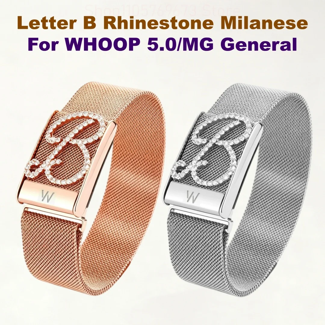 Diamond Decor Milanese Magnetic Strap Jewelry Style Personalized Wristband Unisex For Whoop5.0 Peak Life MG