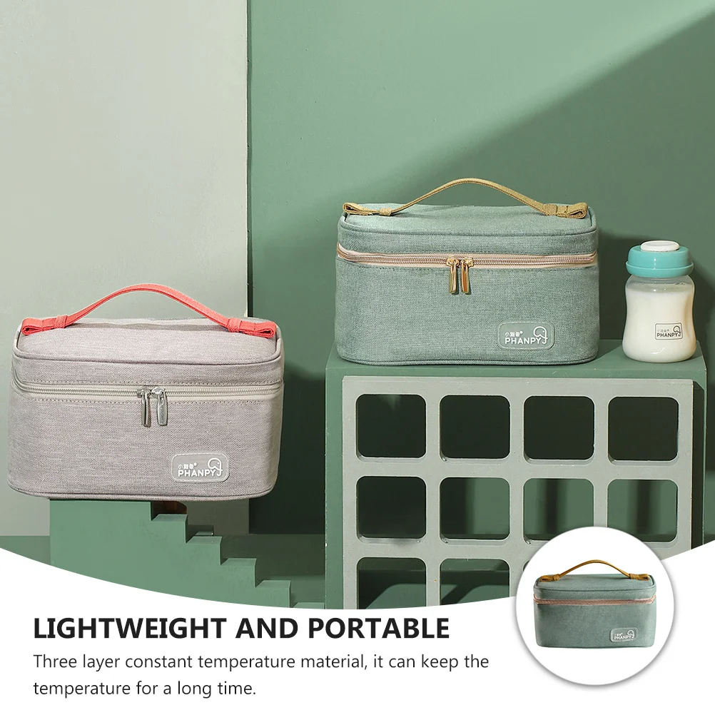 

Сумка для хранения детского грудного молока, трехслойный температурный материал, водонепроницаемый, грязеотталкивающий, портативный дизайн, гладкая молния