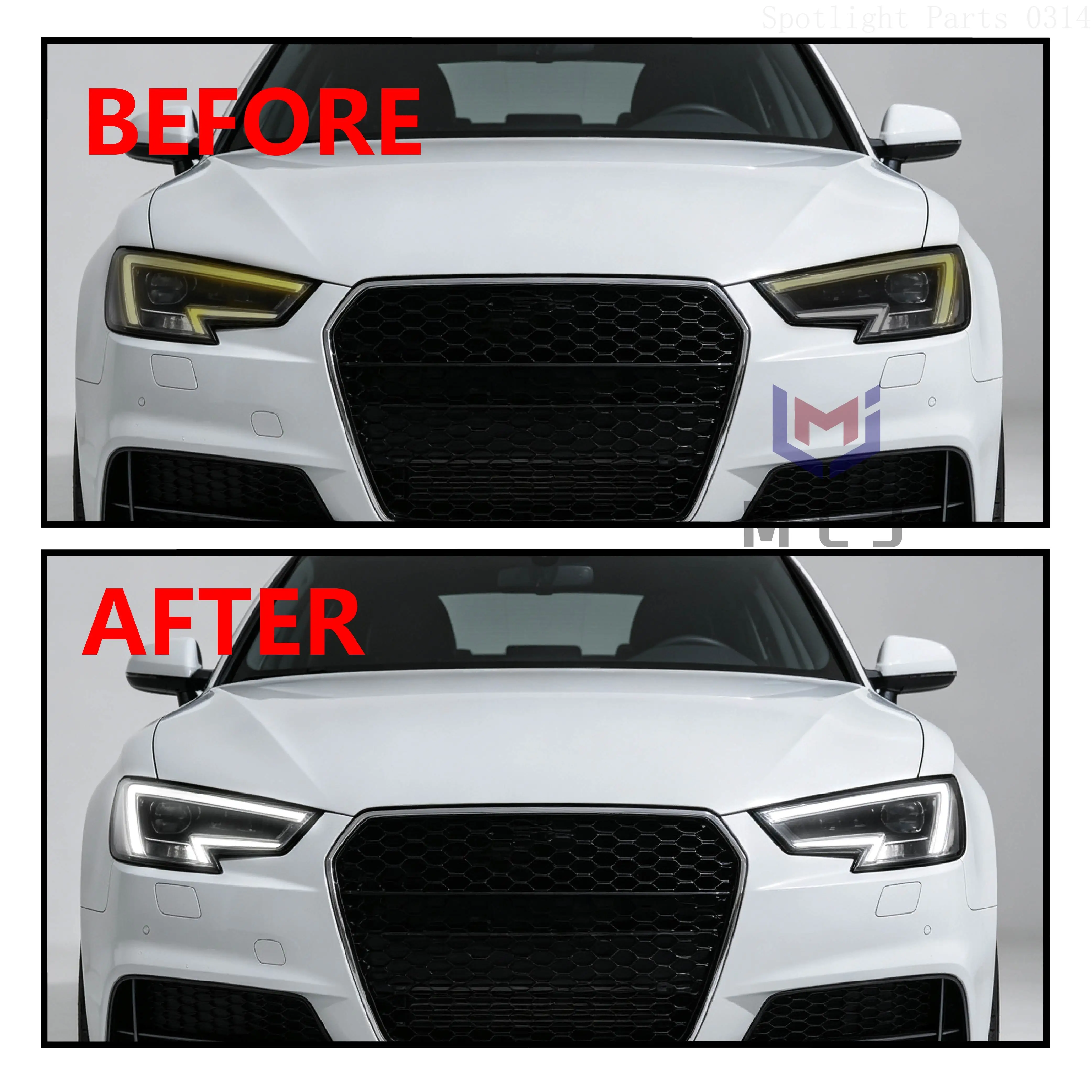 For Audi A4 A4L B9 S4 2016-2019 LED Headlight DRL Guide Plate Light Guide Tube Light Source Chip Angel Eyes Headlamp Repair Part
