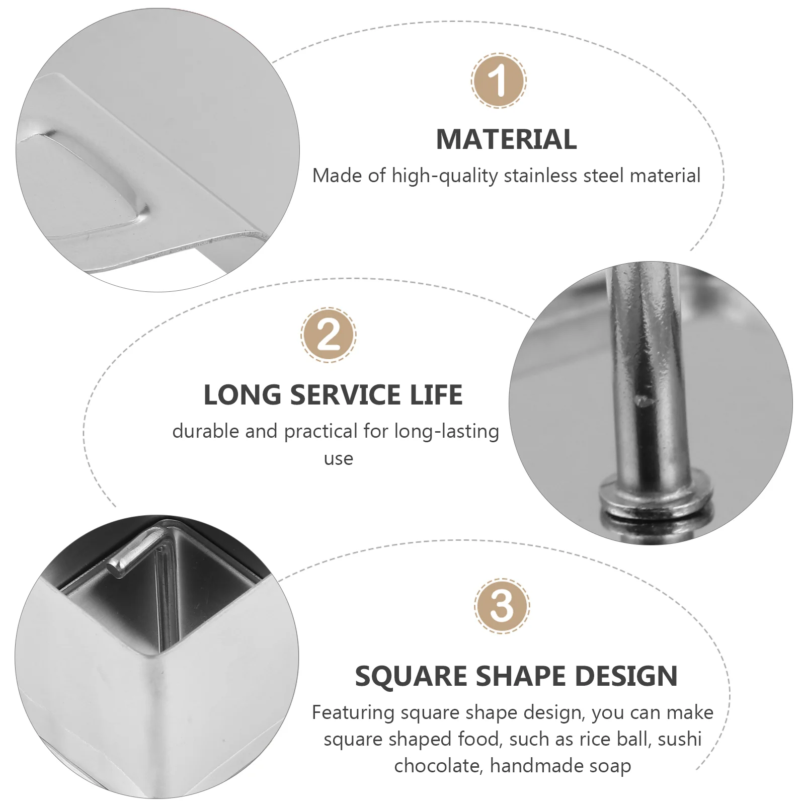 Stampo per alimenti triangolare con spingitore, palline di riso, biscotti, sushi in metallo, stampi per torte per bambini