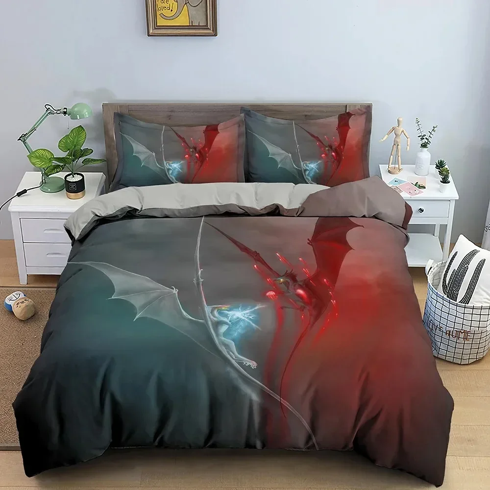 Dragon Comfortable Duvet Quilt Cover Pillowcase Bedding Set Children Bedroom Decoration Home Textile