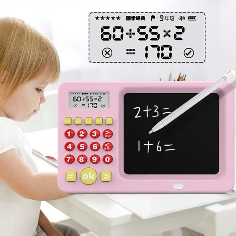 USB English Drawing Math Treasure Training Handwriting Board Kids Learning LCD Spanish Calculator Mental Arithmetic Machine