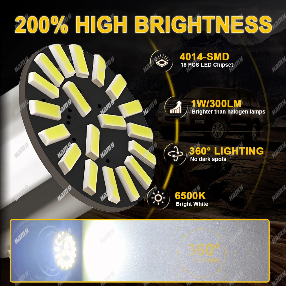 2/4/8/10 قطعة P21W 1156 BA15S 1157 BAY15D LED لمبة لسيارة الذيل وقوف السيارات الفرامل احتياطية أضواء الإشارة 12 فولت 4014-18SMD أبيض أحمر #3