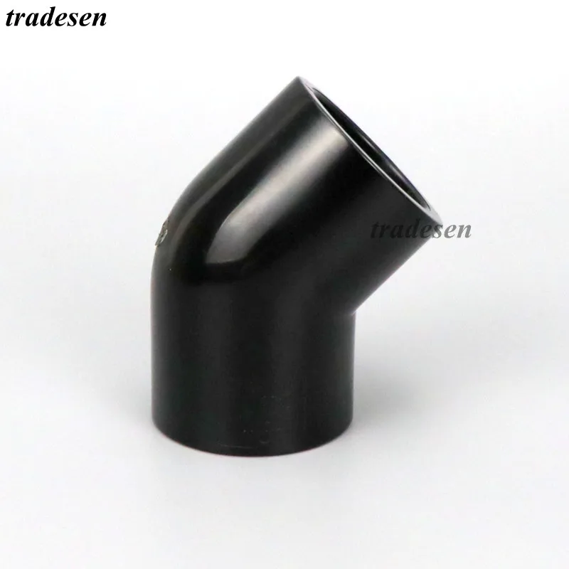 PVC Hitam I,D20 ~ 50Mm 45 Derajat Siku Konektor Taman Irigasi Air Pipa Fitting Akuarium Tangki Ikan Pasokan Tabung Adaptor