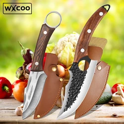 Kitchen Knives Utility Sharp Kitchen Boning Knife Stainless Steel Butcher Meat Cleaver Knife with Sheath Cutting Cooking Tools