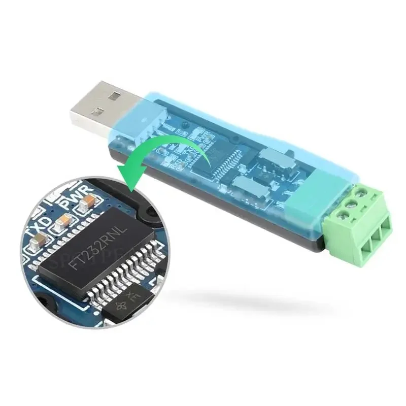 USB to RS232/485 Serial Converter, Onboard Original FT232RNL Chip, Multiple devices applicable, Multi-OS compatible