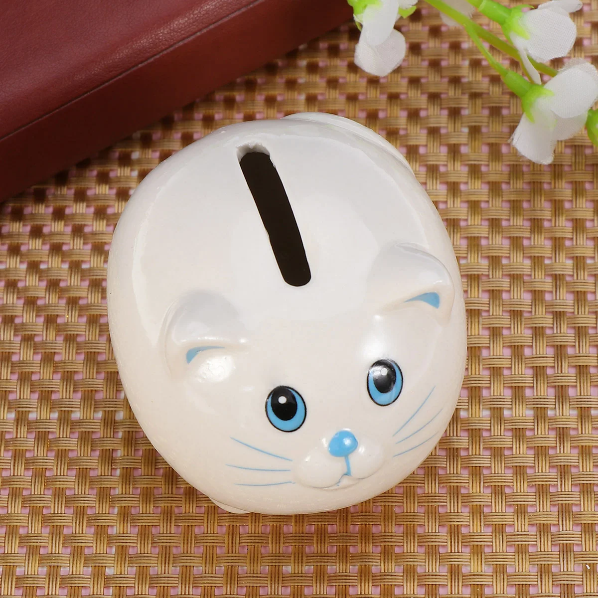 

Ceramic Piggy Bank Nursery Decoration Smooth Solid Coin Saving Box for Kids Boys Girls Encourages Money Saving