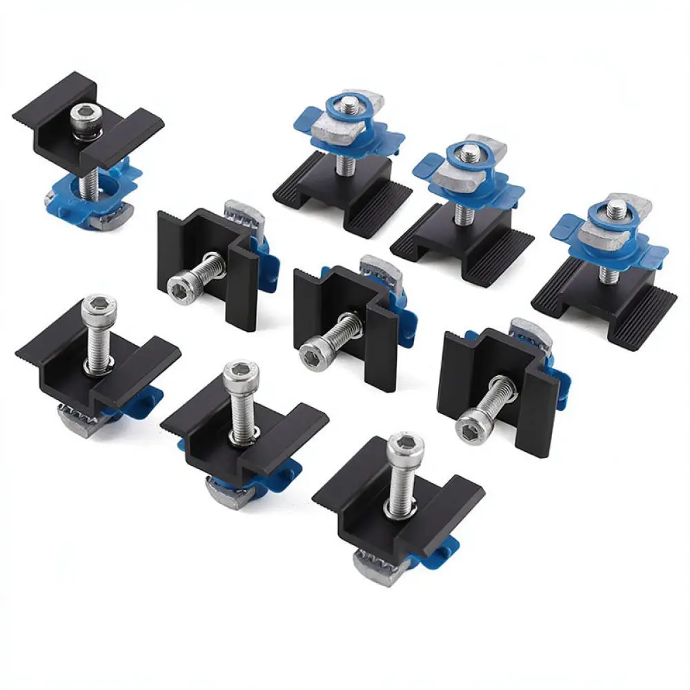Solar Panel Mid Clamp Aluminum Alloy Fastening Hardware Kit Black Roof Mount For Solar Energy Photovoltaic Systems