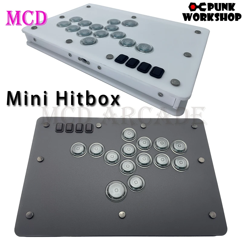 Punk Workshop Mini HitBox SOCD Fighting Stick Controller  Mechanical Button Support PC/Android/Switch/PS4 Handle Fight Console