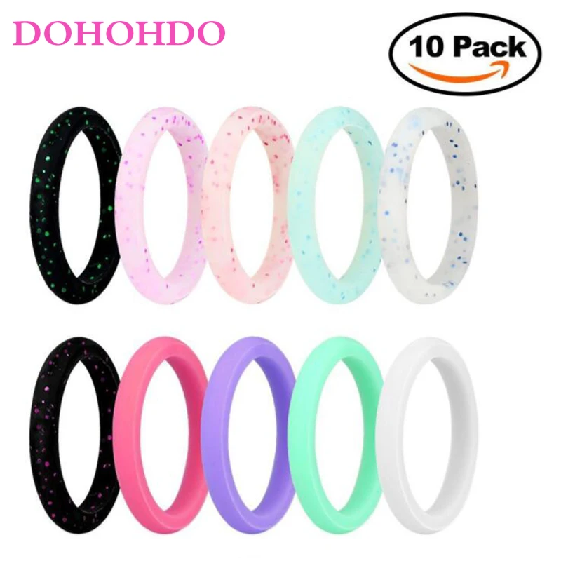 2024 Food Grade FDA Silicone Ring Hypoallergenic Crossfit Flexible Rubber 2.7mm Finger Ring For Women Wedding Rings 4-10 Size