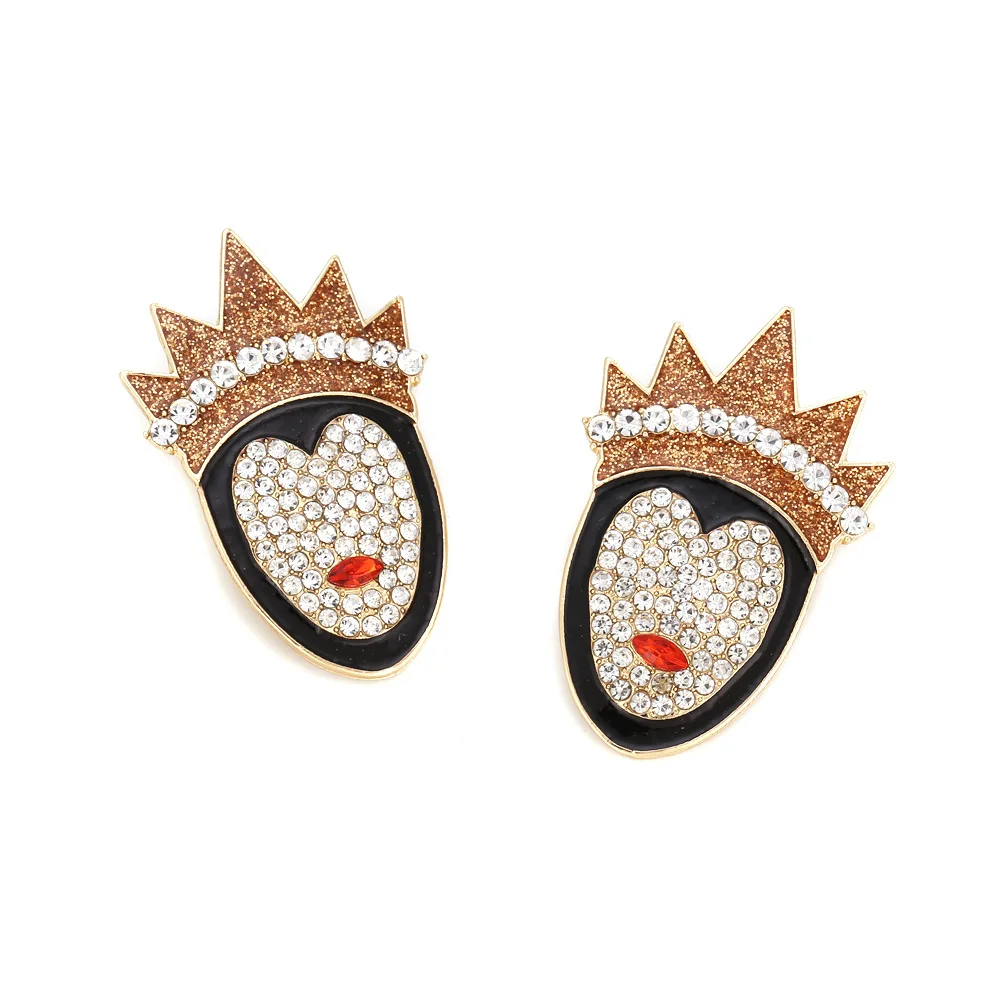 Personalized Creative Halloween Character Crown Queen Earrings