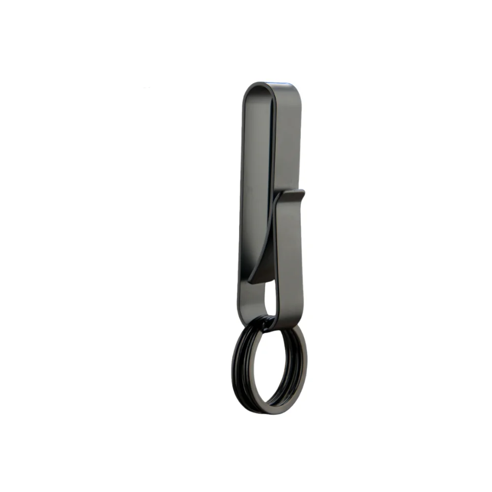 EDC Accessory Stainless Steel Car Key Holder Anti-Lost Waist Hook Key Clip Strong Elasticity Durable Car Key Buckle Bag Strap