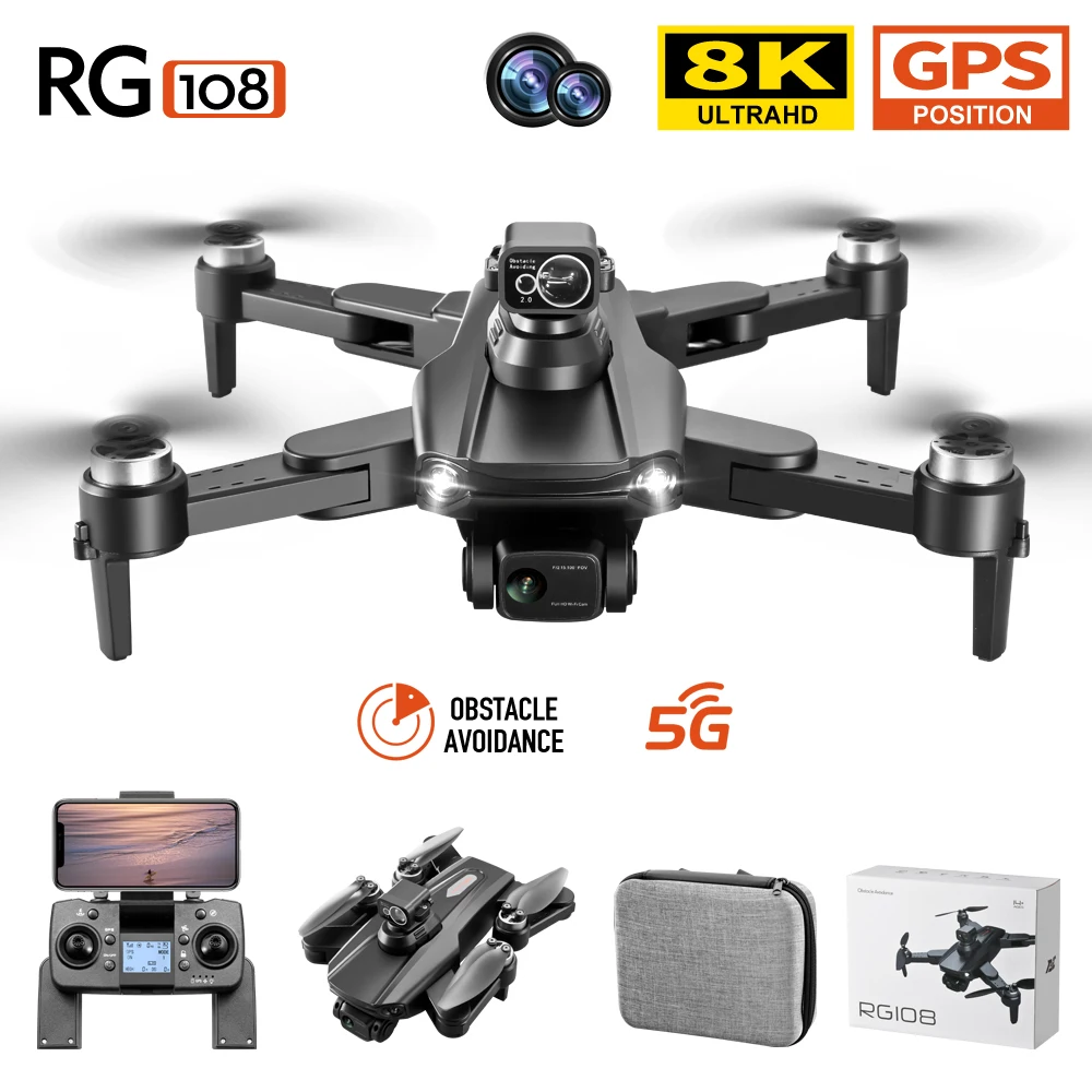 RC Drone 360 Obstacle Avoidance Quadcopter Dual Camera Aerial Photography Brushless GPS Follow Low Power Return Toys for Kids