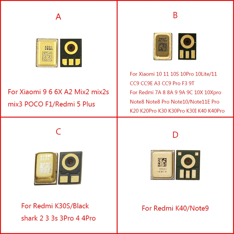 10-50szt Głośnik MIC wewnętrzny do Xiaomi 6 6X 11 10S CC9E Mix POCO X3 F1 Redmi 7A 8A 9A Note 8 9 10 11E K20 K30 K40 Pro Transmitter