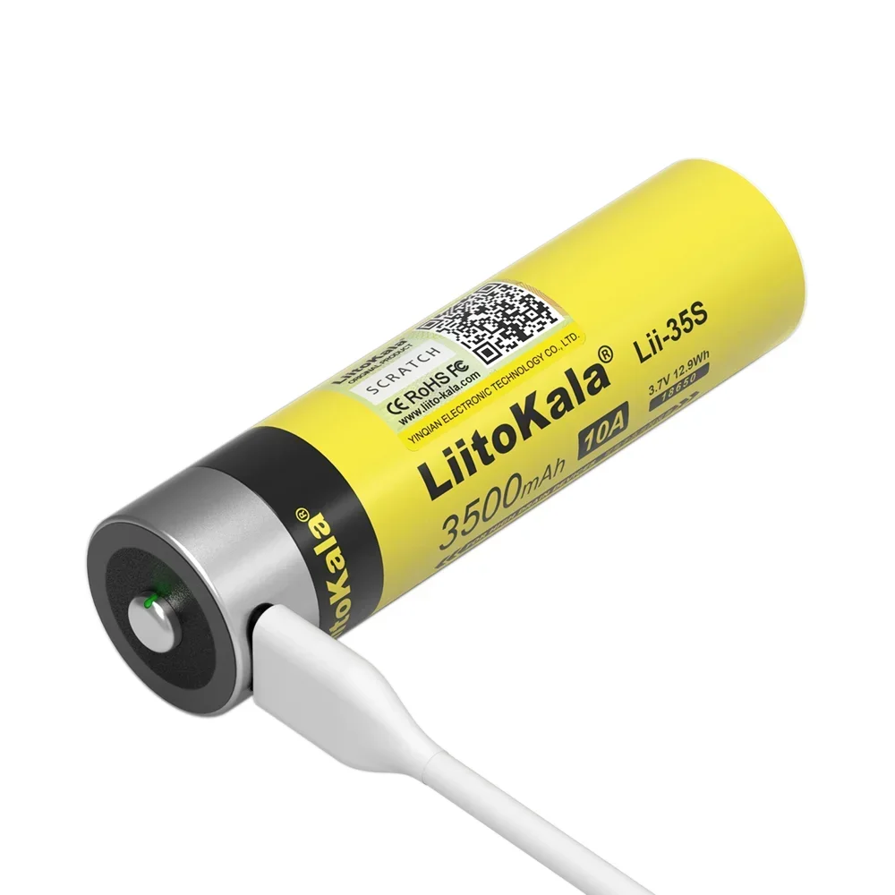 100% جديد LiitoKala LII-35S 3500mAh 3.7 فولت 18650 USB نوع-C بطارية ليثيوم أيون قابلة للشحن لعبة كهربائية بطاريات المصباح