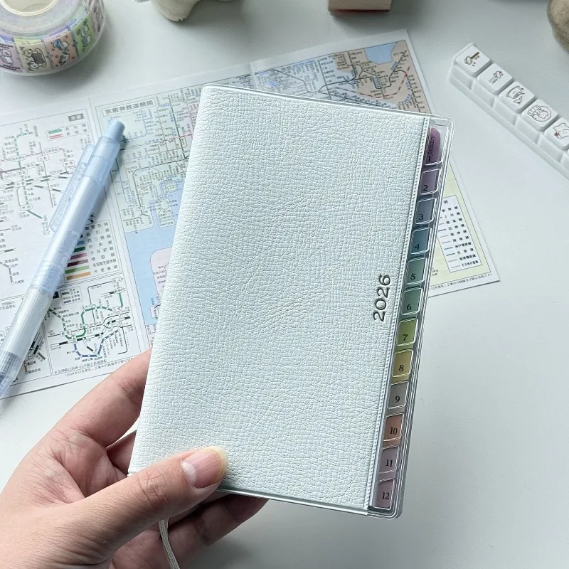 PU Leather Annual Planner Journal Daily Weekly Monthly Schedule Notebook for Students Office Work Notes & Diary Taking