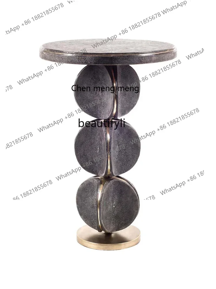 

ss7486 Model Room Small Apartment Sofa Table Side Table Simple Modern Living Room Mini Mini Corner Table Black Paint Wooden Side
