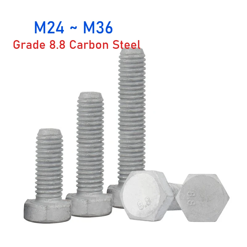 

M24~M36 Grade 8.8 Hot Dip Galvanized Carbon Steel External Hexagon Head Bolt Full/Half Threaded Hexagonal Shape Screw