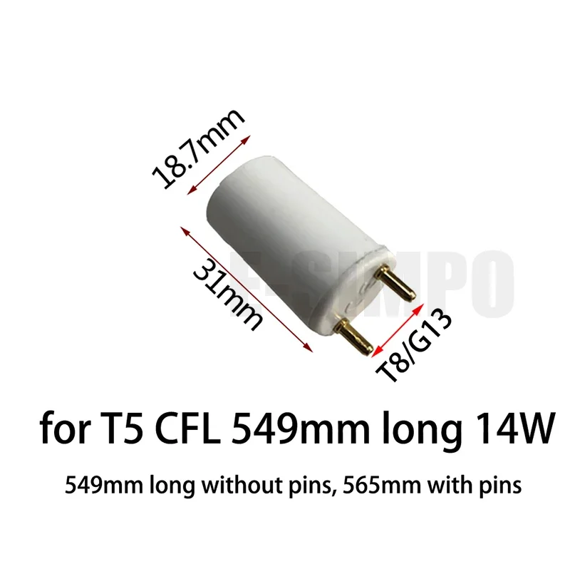 Imagem -02 - Fluorescente Tomada Adaptador Conversor Cfl Tubo de Luz Sline Pin Base Holder t8 a t5 G13 a g5 25 Pares 14w 28w 50 Pcs