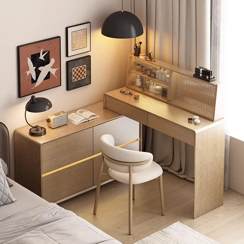 Makeup Mirror Vanity Table Chair Organizer Girl Vintage Study Dressing Table Living Room Drawers Penteadeira Trendy Furniture