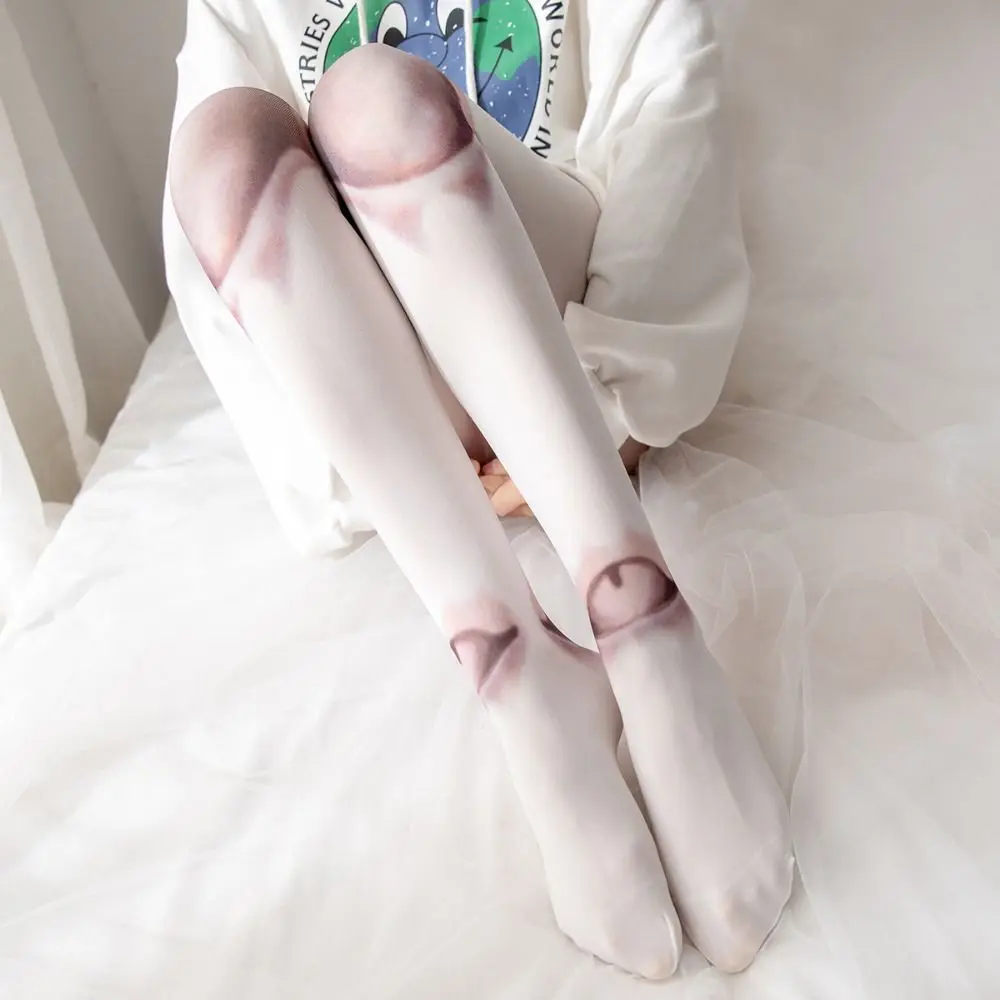 

Женские колготки в стиле Харадзюку в стиле Лолиты, японская готика, аниме, шарнирная кукла, стиль татуировки, колготки с 3D принтом, чулки для косплея