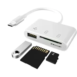 3-in-1 Type C Memory Card Reader OTG TF CF SD Adapter Compact Flash Writer For iPad Pro Huawei MacBook Samsung Xiaomi Camera