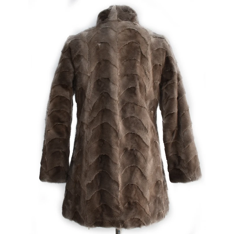 Real Mink Fur Coat for Women, Monochrome Jacket, Natural Fur Coat, Thick and Warm, Street Style, High Quality, New Fashion