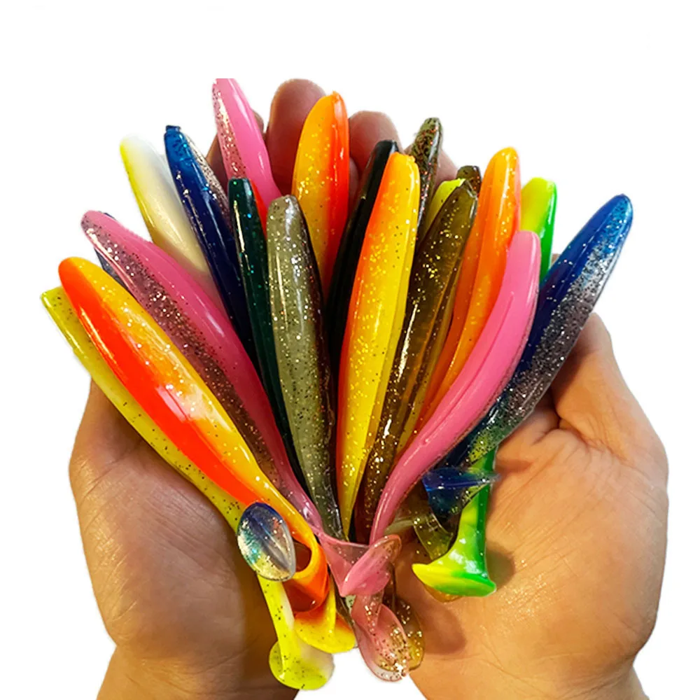 Lures for Fishing Accessory 1-100pcs T Tail Wobblers Soft Baits Tsurinoya Wobbler Silicone Bait Fake Fish Baits Artificial Tools