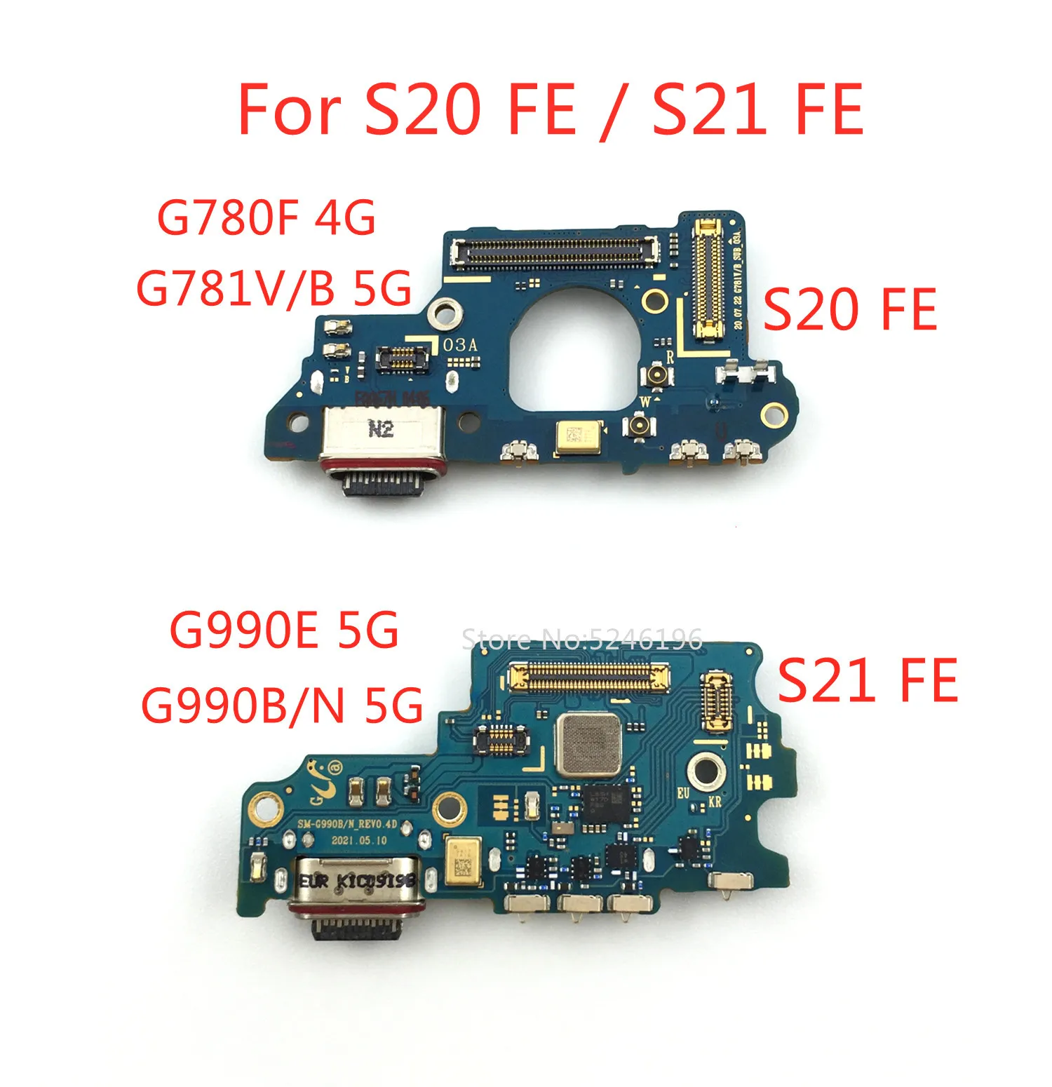 

1pcs USB charging port charger For Samsung Galaxy S20 FE 4G G780F 5G G781B G781V S21 FE 5G G990E G990B G990N Replace Part