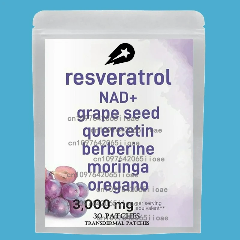 

Пластыри Resveratrol — прозрачные пластыри, 30 пластырей, поставка на одну месяц-usa Made