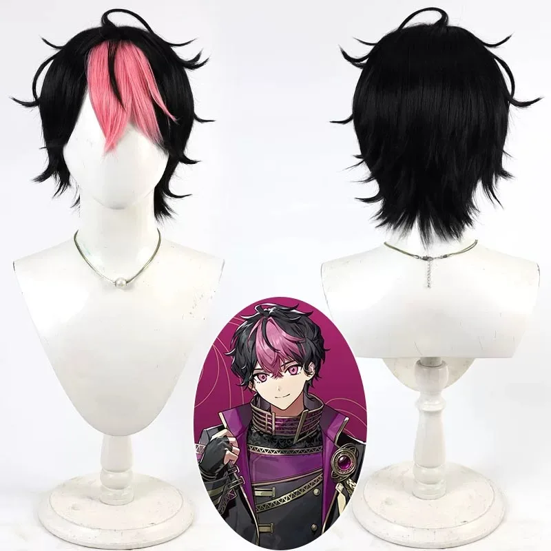 sixfonia-lan-ショートデュアルカラーコスプレウィッグ耐熱合成ウィッグ-ウィッグキャップコスプレヘア用ハロウィン