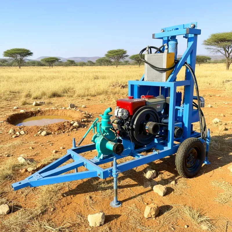 Diesel Powered Trailer Borehole Drilling Rig For Remote Water Projects With Simple Operator Controls Factory Direct Sale