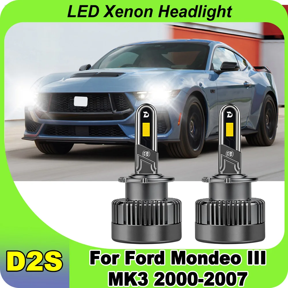 

D2S Canbus LED Xenon Headlight With Fan 1:1 Design Super Bright For Ford Mondeo III MK3 2000-2006 2007 Turbo HID Xenon Light