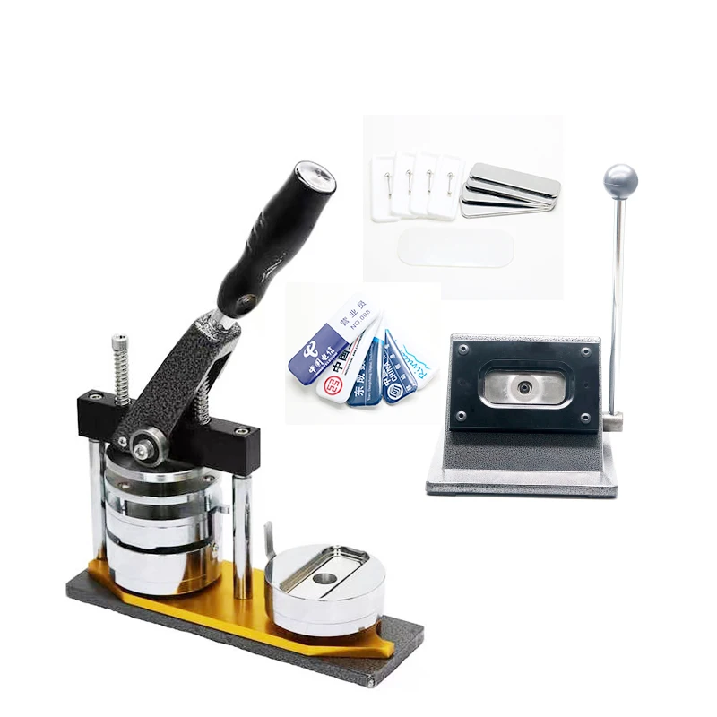 

Rectangle 68*24mm Name Tag Button Badge Making + 68*24mm Paper Cutter + 200pcs 68*24mm Pin Badge Component