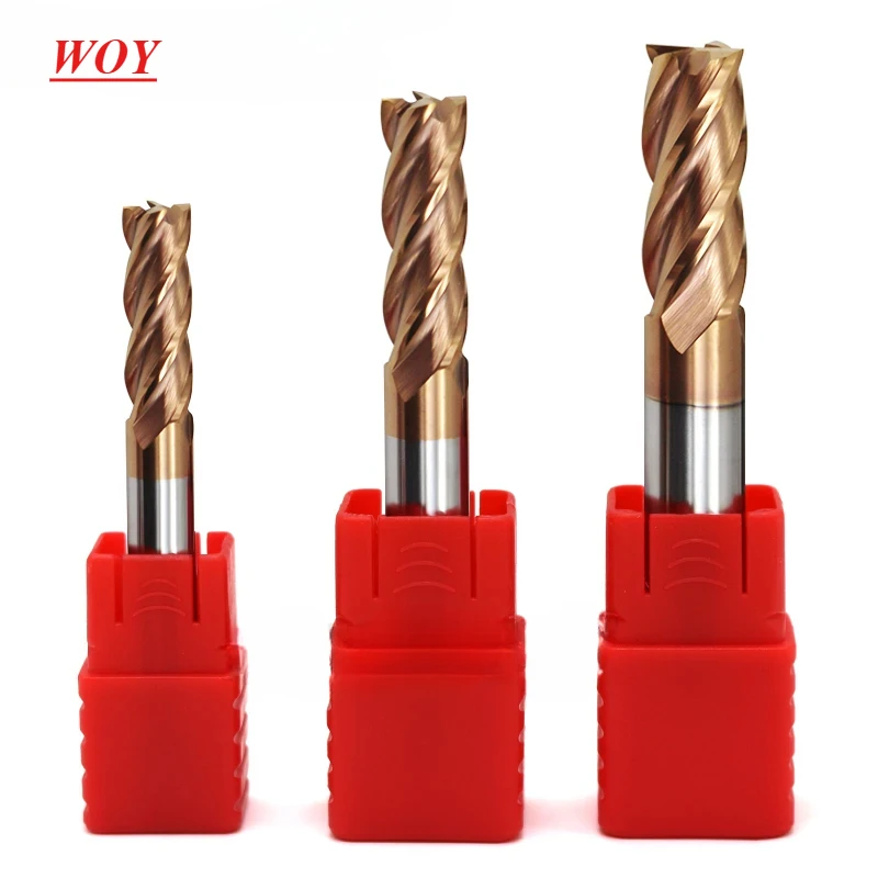 WOY Milling Cutter Alloy Coating Tungsten Steel Tool Cnc Maching Hrc55 Endmill  Top  Milling Cutter Kit Milling Machine Tools