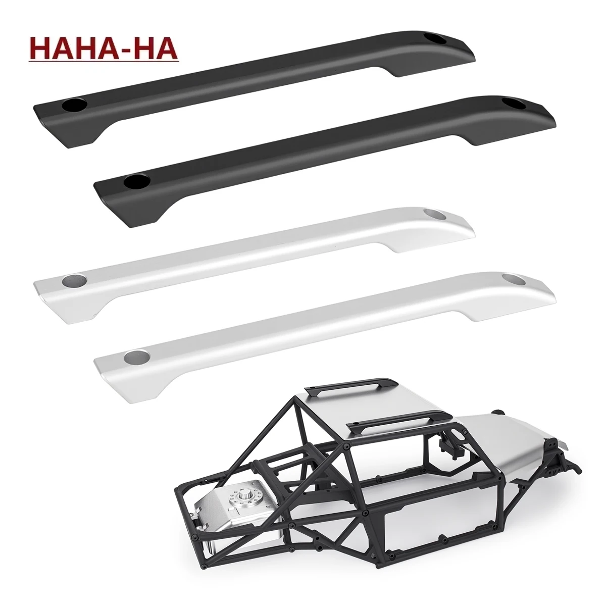 2 Stück Aluminium-Dachskienensimulations-Dekorationshalterung für 1/10 RC Crawler Auto Vanquish H10 DIY Upgrade-Teile