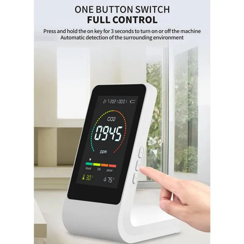 3 In1 CO2 Meter Smart Air Quality Detector Digital Temperature Humidity Sensor Tester Multifunctional Air Quality Monitor