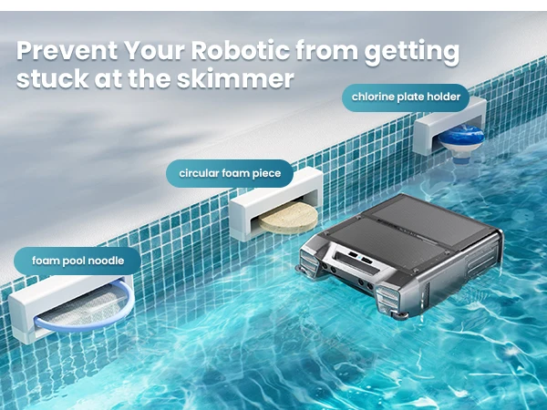 Y80 Solar Robotic Pool Cleaner Cordless Pool Skimmer with 24 Hours Continuous Cleaning 6L Large Debris Bag Remote Control Smart Obstacle Avoidance and Auto-Parking for Above Ground Pools