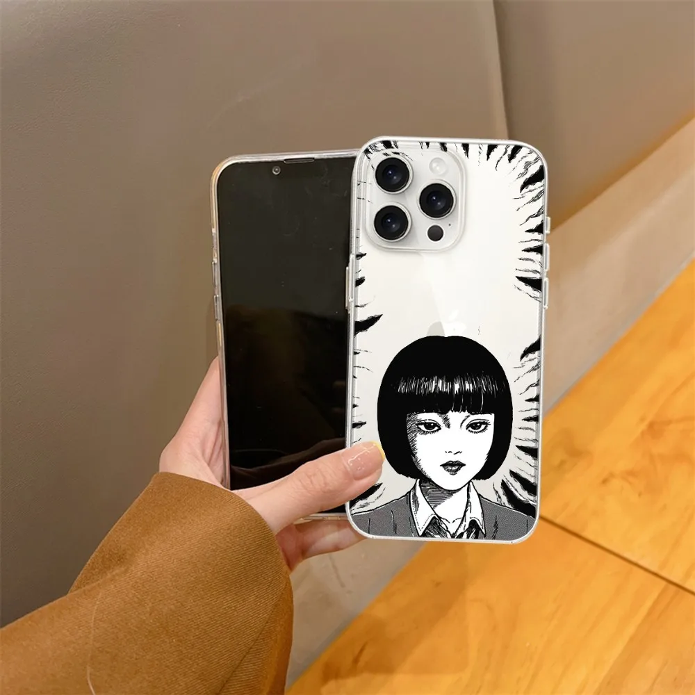 Junji Ito Collection Tees Horror  Phone Case For iPhone 15 14 13 12 11 Mini Pro Max X XR XSMax 7 8 Plus SE20 Transparent Cover